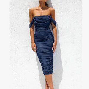 PRETTYGARDEN Women's Off The Shoulder Ruched Dresses